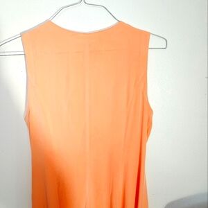 Length Button sleeveless  silk dress